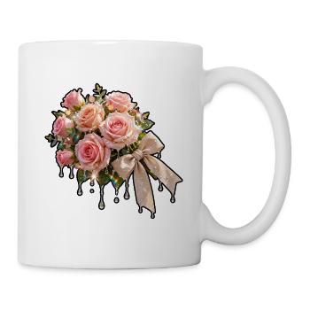 Rose Dew Bow Strauß - Tasse - Weiß - Rechts