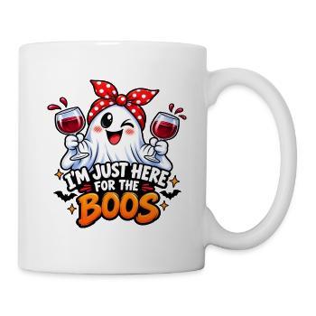 Geist mit Wein – Ich bin hier für Vogelscheuchen - Tasse - Weiß - Rechts