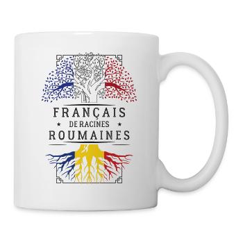 French Romanian Roots T-Shirt Hu Geschenk - Tasse - Weiß - Rechts