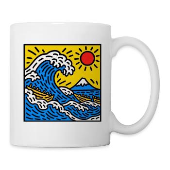 Bright Wave Sunrise mit Fuji Peak - Tasse - Weiß - Rechts