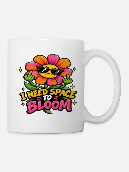 Wütende Blume – Ich brauche Abstand - Tasse - Weiß