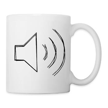 Lautsprecher Zeichen handgezeichnet - Tasse - Weiß - Rechts