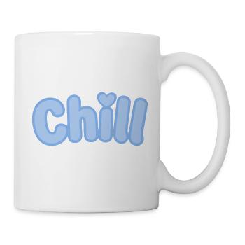Chill Pastel Blue Bubble Text - Tasse - Weiß - Rechts