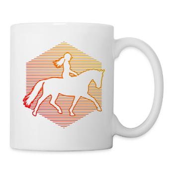 Geschenkidee für eine Springreiterin mit Reitsport - Tasse - Weiß - Rechts