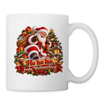Santa Geschenke Weihnachtsfreude - Tasse - Weiß - Rechts