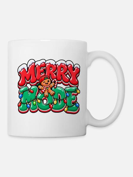 Merry Mode Weihnachtslichter - Tasse - Weiß
