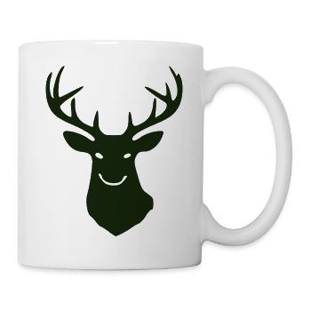 Waldhirsch Silhouette - Tasse - Weiß - Rechts