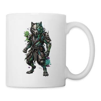 Cyber Wolf Mech Samurai Krieger - Tasse - Weiß - Rechts