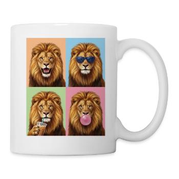 Löwen Löwe - Tasse - Weiß - Rechts