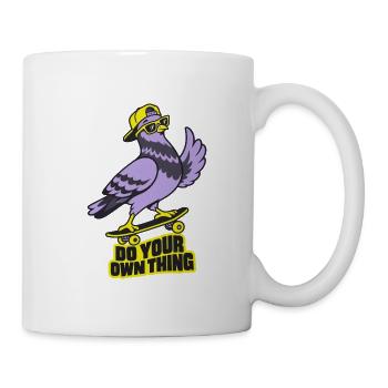 Lila Vogel Skateboard Statement - Tasse - Weiß - Rechts