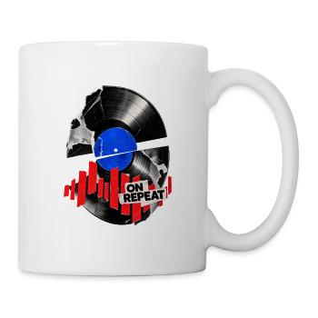 Vinyl Kollage On Repeat - Tasse - Weiß - Rechts