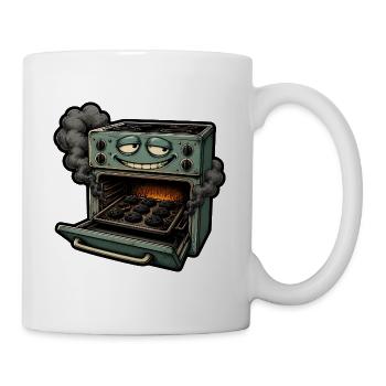 Verbrannte Kekse Backofen Backen Comic T-Shirt - Tasse - Weiß - Rechts