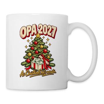 Opa 2027 Christkindl hat's verraten - Tasse - Weiß - Rechts