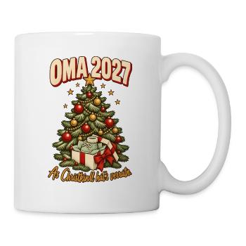 Oma 2027 Christkindl hat's verraten - Tasse - Weiß - Rechts