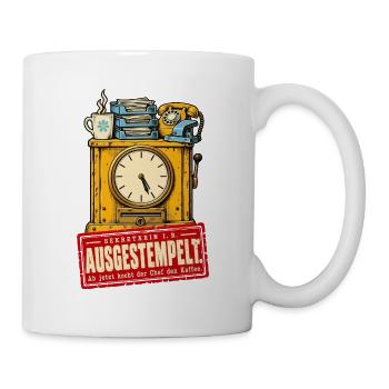 Ausgestempelt Sekretärin in Rente - Tasse - Weiß - Rechts