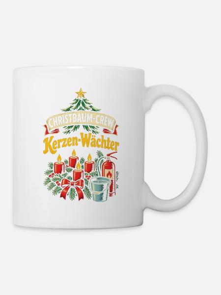 Christbaum-Crew Kerzen-Wächter - Tasse - Weiß