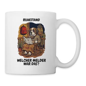 Rente Rettungsdienst – Welcher Melder? - Tasse - Weiß - Rechts