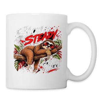 Slow & Steady Faultier - Tasse - Weiß - Rechts