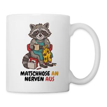 Erzieherin Kita – Matschhose an, Nerven aus - Tasse - Weiß - Rechts