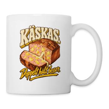Käskas Doppelt hält besser - Tasse - Weiß - Rechts