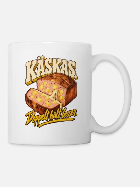 Käskas Doppelt hält besser - Tasse - Weiß