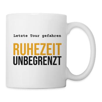 Rente LKW – Ruhezeit unbegrenzt - Tasse - Weiß - Rechts