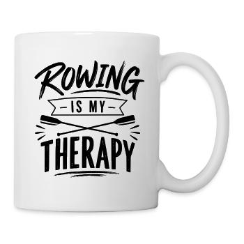 Rowing is my Therapy - Rudern - Therapie - Ruderer - Tasse - Weiß - Rechts