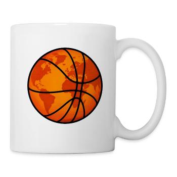 Basketball Weltkugel Globus Erdkugel Sport Shirt - Tasse - Weiß - Rechts