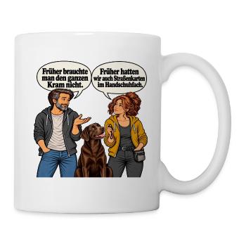 Strassenkarten-Spruch_beim_Hundetraining - Tasse - Weiß - Rechts