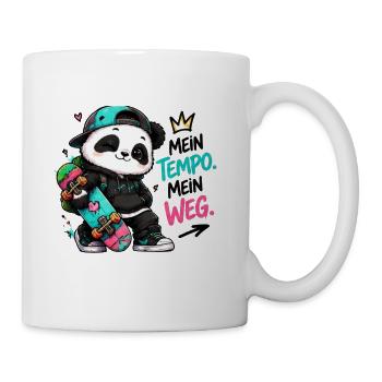 Panda Skate: Mein Tempo Mein Weg - Tasse - Weiß - Rechts