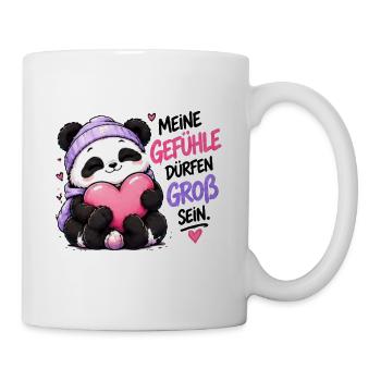 Panda Gefühle Groß Sein - Tasse - Weiß - Rechts