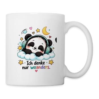 Panda Traum auf Wolke mit Kopfhörern - Tasse - Weiß - Rechts