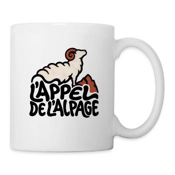 Der Ruf der Alpenweide – Transhumanz-Humor - Tasse - Weiß - Rechts