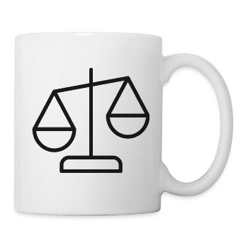Justice Scales Liniensymbol - Tasse - Weiß - Rechts