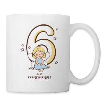 6 Jahre feenomenal: kleine Fee vor der 6 - Tasse - Weiß - Rechts