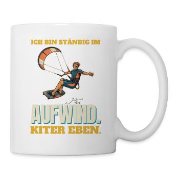 Ständig im Aufwind: Kiter eben - Tasse - Weiß - Rechts