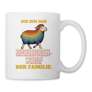 Ich bin das Regenbogenschaf der Familie - Tasse - Weiß - Rechts