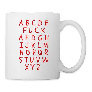 ABC MIT FCK AFD WORTWITZ, FCK NZS, NO NZS, NO AFD - Tasse - Weiß - Rechts