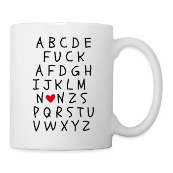 ABC MIT FCK AFD & NO NZS WORTWITZ, FCK NZS, NO AFD - Tasse - Weiß - Rechts