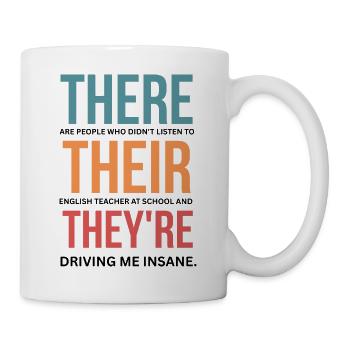 Lustige Grammatik-Wertschätzung eines Englischlehrers - Tasse - Weiß - Rechts