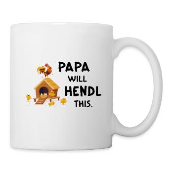 I Will Hendl This – Lustiger Papa Hühnerspruch - Tasse - Weiß - Rechts