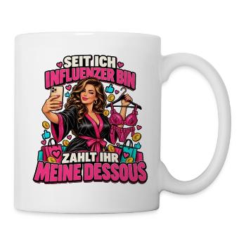 Influencerin Selfie mit Dessous - Tasse - Weiß - Rechts