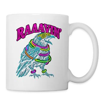 Raaavin Rabe Rave EDM Techno Festival Psychodelic - Tasse - Weiß - Rechts