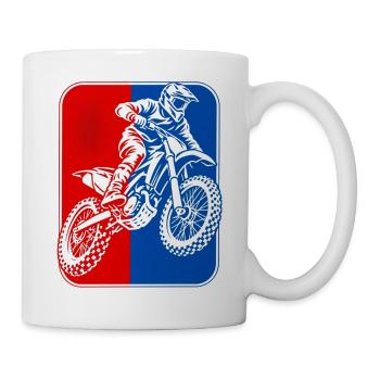 Motocross-Rider RotBlau Kontrast - Tasse - Weiß - Rechts