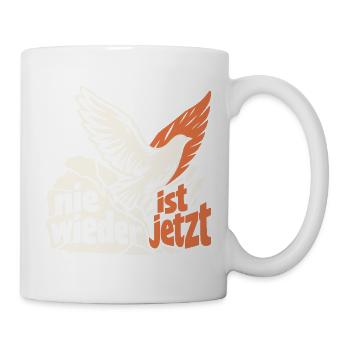 Nie wieder ist jetzt Friedenstaube gegen Rechts - Tasse - Weiß - Rechts