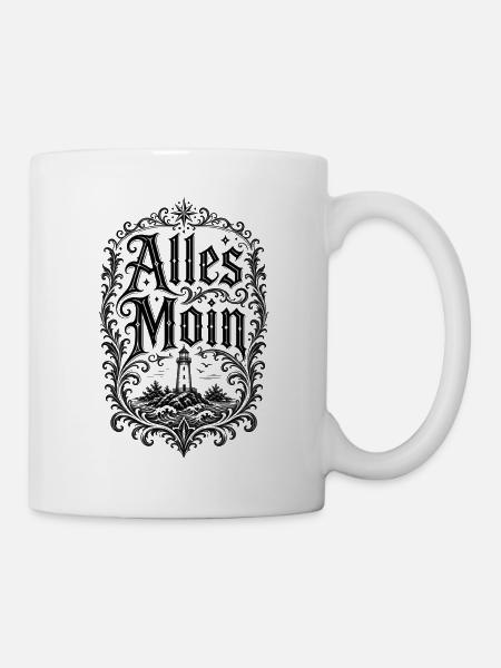 Alles Moin – Leuchtturm Shirt - Tasse - Weiß