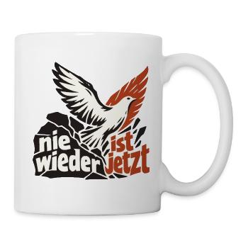 Nie wieder ist jetzt Friedenstaube Demokratie - Tasse - Weiß - Rechts