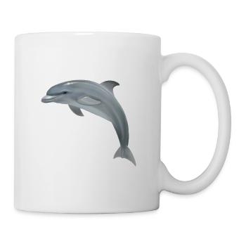 Springender Delfin - Realistisch gemalt - Tasse - Weiß - Rechts