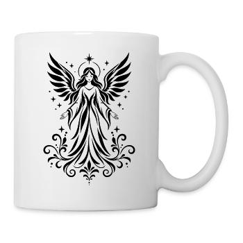 Weihnachtsengel mit Flügeln - Schutzengel - Tasse - Weiß - Rechts