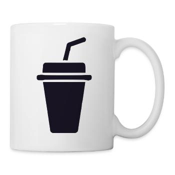 Kaffee-Becher Silhouette mit Stroh - Tasse - Weiß - Rechts